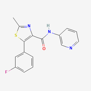 molecular formula C16H12FN3OS B12185995 5-(3-fluorophenyl)-2-methyl-N-(pyridin-3-yl)thiazole-4-carboxamide 