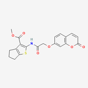 molecular formula C20H17NO6S B12186042 Methyl 2-[2-(2-oxochromen-7-yloxy)acetylamino]-4,5,6-trihydrocyclopenta[2,1-b] thiophene-3-carboxylate 