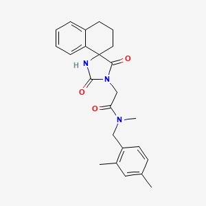 molecular formula C24H27N3O3 B12186054 N-[(2,4-dimethylphenyl)methyl]-2-{2,5-dioxo-3',4'-dihydro-2'H-spiro[imidazolidine-4,1'-naphthalene]-1-yl}-N-methylacetamide 