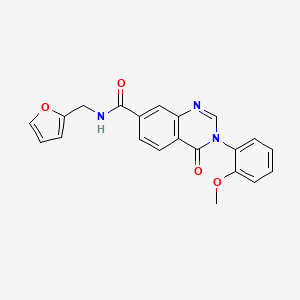 molecular formula C21H17N3O4 B12186064 N-(furan-2-ylmethyl)-3-(2-methoxyphenyl)-4-oxo-3,4-dihydroquinazoline-7-carboxamide 