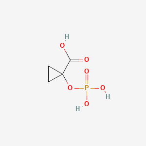 molecular formula C4H7O6P B1218609 1-Hydroxycyclopropanecarboxylic acid phosphate CAS No. 78544-76-0