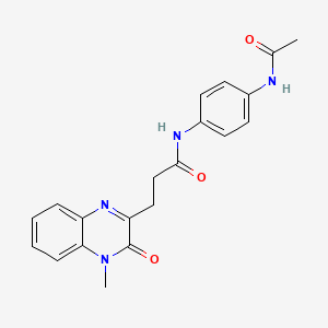 molecular formula C20H20N4O3 B12186096 N-(4-acetamidophenyl)-3-(4-methyl-3-oxo-3,4-dihydroquinoxalin-2-yl)propanamide 