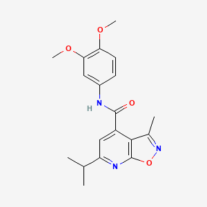 molecular formula C19H21N3O4 B12186151 N-(3,4-dimethoxyphenyl)-3-methyl-6-(propan-2-yl)[1,2]oxazolo[5,4-b]pyridine-4-carboxamide 