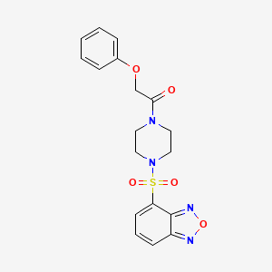 molecular formula C18H18N4O5S B12186155 1-[4-(2,1,3-Benzoxadiazol-4-ylsulfonyl)piperazin-1-yl]-2-phenoxyethanone 