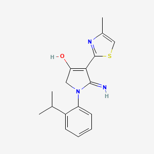 molecular formula C17H19N3OS B12186157 5-amino-1-(2-isopropylphenyl)-4-(4-methyl-1,3-thiazol-2-yl)-1,2-dihydro-3H-pyrrol-3-one 