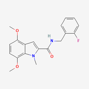 molecular formula C19H19FN2O3 B12186212 N-(2-fluorobenzyl)-4,7-dimethoxy-1-methyl-1H-indole-2-carboxamide 