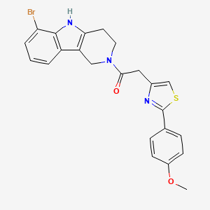 molecular formula C23H20BrN3O2S B12186271 1-(6-bromo-1,3,4,5-tetrahydro-2H-pyrido[4,3-b]indol-2-yl)-2-[2-(4-methoxyphenyl)-1,3-thiazol-4-yl]ethanone 
