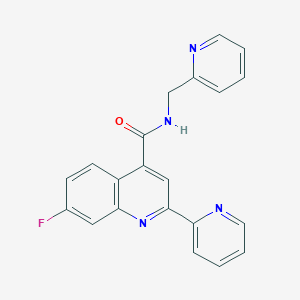 molecular formula C21H15FN4O B12186301 7-fluoro-2-(pyridin-2-yl)-N-(pyridin-2-ylmethyl)quinoline-4-carboxamide 