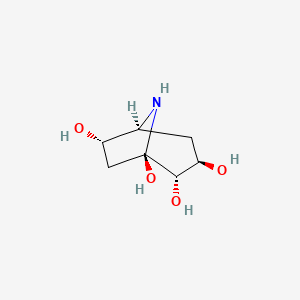 molecular formula C7H13NO4 B1218632 (1R,2S,3R,5S,6S)-8-azabicyclo[3.2.1]octane-1,2,3,6-tetrol 