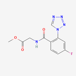 molecular formula C11H10FN5O3 B12186343 methyl N-{[4-fluoro-2-(1H-tetrazol-1-yl)phenyl]carbonyl}glycinate 