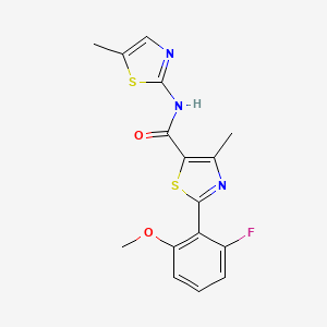 molecular formula C16H14FN3O2S2 B12186347 2-(2-fluoro-6-methoxyphenyl)-4-methyl-N-(5-methyl-1,3-thiazol-2-yl)-1,3-thiazole-5-carboxamide 