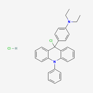 molecular formula C29H27ClN2 B1218635 4-(9-Chloro-10-phenyl-9,10-dihydroacridin-9-YL)-N,N-diethylaniline hydrochloride CAS No. 77769-31-4