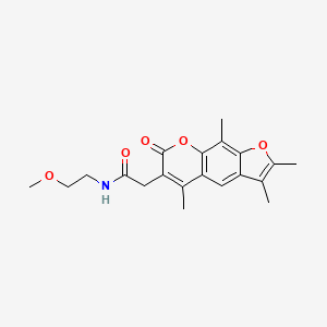 molecular formula C20H23NO5 B12186362 N-(2-methoxyethyl)-2-(2,3,5,9-tetramethyl-7-oxo-7H-furo[3,2-g]chromen-6-yl)acetamide 