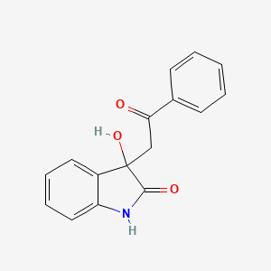 molecular formula C16H13NO3 B1218637 3-羟基-3-苯乙酰氧吲哚 CAS No. 52552-33-7