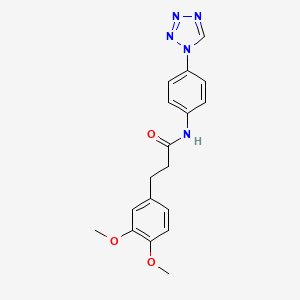 molecular formula C18H19N5O3 B12186382 3-(3,4-dimethoxyphenyl)-N-[4-(1H-tetrazol-1-yl)phenyl]propanamide 