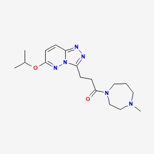 molecular formula C17H26N6O2 B12186404 1-(4-Methyl-1,4-diazepan-1-yl)-3-[6-(propan-2-yloxy)[1,2,4]triazolo[4,3-b]pyridazin-3-yl]propan-1-one 