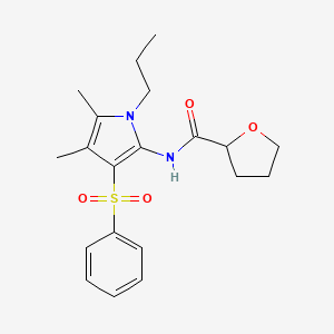 molecular formula C20H26N2O4S B12186436 N-[4,5-dimethyl-3-(phenylsulfonyl)-1-propyl-1H-pyrrol-2-yl]tetrahydrofuran-2-carboxamide 