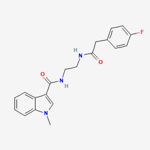 molecular formula C20H20FN3O2 B12186511 N-(2-{[(4-fluorophenyl)acetyl]amino}ethyl)-1-methyl-1H-indole-3-carboxamide 