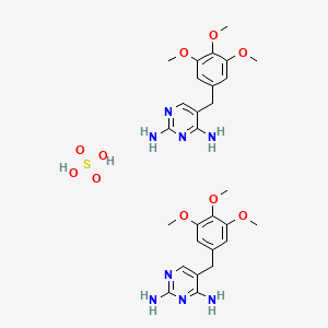 molecular formula C14H20N4O7S B1218654 Trimethoprim (sulfate) CAS No. 56585-33-2