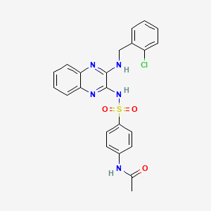 molecular formula C23H20ClN5O3S B12186552 N-{4-[(3-{[(2-chlorophenyl)methyl]amino}quinoxalin-2-yl)sulfamoyl]phenyl}acetamide 
