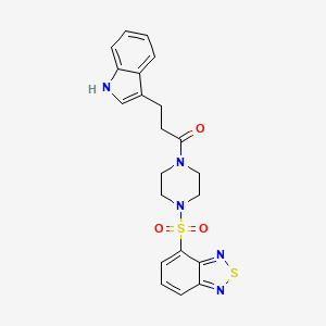 molecular formula C21H21N5O3S2 B12186559 1-[4-(2,1,3-benzothiadiazol-4-ylsulfonyl)piperazin-1-yl]-3-(1H-indol-3-yl)propan-1-one 