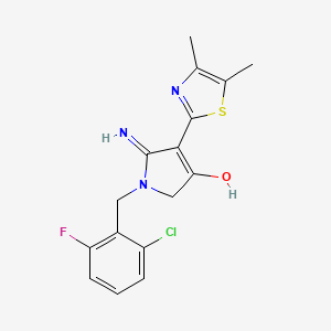 molecular formula C16H15ClFN3OS B12186565 5-amino-1-(2-chloro-6-fluorobenzyl)-4-(4,5-dimethyl-1,3-thiazol-2-yl)-1,2-dihydro-3H-pyrrol-3-one 