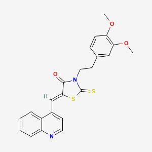 molecular formula C23H20N2O3S2 B12186572 (5Z)-3-[2-(3,4-dimethoxyphenyl)ethyl]-5-(quinolin-4-ylmethylidene)-2-thioxo-1,3-thiazolidin-4-one 