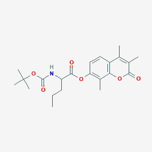 molecular formula C22H29NO6 B12186586 3,4,8-trimethyl-2-oxo-2H-chromen-7-yl N-(tert-butoxycarbonyl)norvalinate 