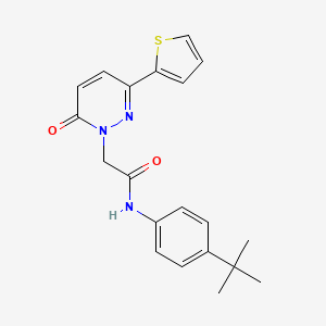 molecular formula C20H21N3O2S B12186628 N-(4-tert-butylphenyl)-2-[6-oxo-3-(thiophen-2-yl)pyridazin-1(6H)-yl]acetamide 