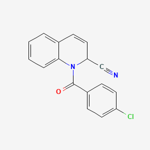 molecular formula C17H11ClN2O B1218664 1-(4-Chlorobenzoyl)-1,2-dihydro-2-quinolinecarbonitrile CAS No. 94540-23-5
