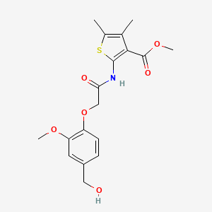 molecular formula C18H21NO6S B12186640 Methyl 2-{2-[4-(hydroxymethyl)-2-methoxyphenoxy]acetamido}-4,5-dimethylthiophene-3-carboxylate 