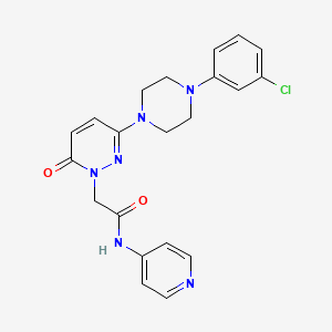 molecular formula C21H21ClN6O2 B12186648 2-(3-(4-(3-chlorophenyl)piperazin-1-yl)-6-oxopyridazin-1(6H)-yl)-N-(pyridin-4-yl)acetamide 