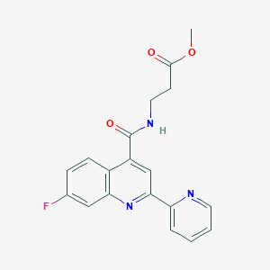 molecular formula C19H16FN3O3 B12186707 methyl N-{[7-fluoro-2-(pyridin-2-yl)quinolin-4-yl]carbonyl}-beta-alaninate 