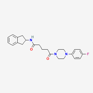 molecular formula C24H28FN3O2 B12186781 N~1~-(2,3-dihydro-1H-inden-2-yl)-5-[4-(4-fluorophenyl)piperazino]-5-oxopentanamide 