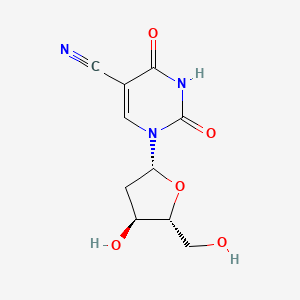 molecular formula C10H11N3O5 B1218681 Uridine, 5-cyano-2'-deoxy- CAS No. 26639-00-9