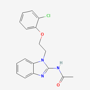 molecular formula C17H16ClN3O2 B1218683 N-[1-[2-(2-chlorophenoxy)ethyl]-2-benzimidazolyl]acetamide 