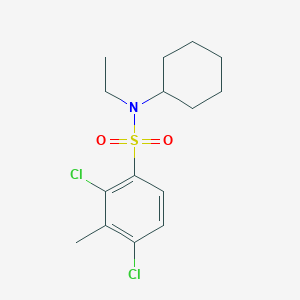 molecular formula C15H21Cl2NO2S B12186897 Benzenesulfonamide, 2,4-dichloro-N-cyclohexyl-N-ethyl-3-methyl- CAS No. 1206125-15-6