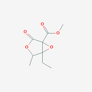 molecular formula C9H12O5 B121869 Methyl 5-ethyl-4-methyl-2-oxo-3,6-dioxabicyclo(3.1.0)hexane-1-carboxylate CAS No. 142438-58-2