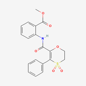 molecular formula C19H17NO6S B12186904 Methyl 2-{[(4,4-dioxido-3-phenyl-5,6-dihydro-1,4-oxathiin-2-yl)carbonyl]amino}benzoate 