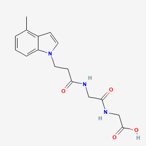 molecular formula C16H19N3O4 B12186927 N-[3-(4-methyl-1H-indol-1-yl)propanoyl]glycylglycine 