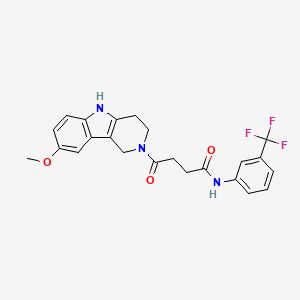 molecular formula C23H22F3N3O3 B12186928 4-(8-methoxy-1,3,4,5-tetrahydro-2H-pyrido[4,3-b]indol-2-yl)-4-oxo-N-[3-(trifluoromethyl)phenyl]butanamide 