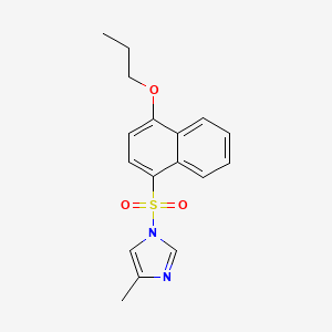 molecular formula C17H18N2O3S B12186941 4-Methyl-1-[(4-propoxynaphthyl)sulfonyl]imidazole 