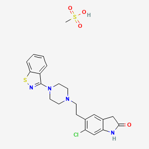molecular formula C22H25ClN4O4S2 B1218695 Ziprasidone mesylate CAS No. 185021-64-1