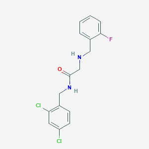 molecular formula C16H15Cl2FN2O B12186968 N-[(2,4-dichlorophenyl)methyl]-2-{[(2-fluorophenyl)methyl]amino}acetamide 