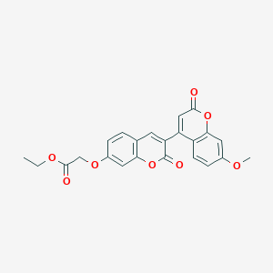 molecular formula C23H18O8 B12186970 ethyl [(7'-methoxy-2,2'-dioxo-2H,2'H-3,4'-bichromen-7-yl)oxy]acetate 