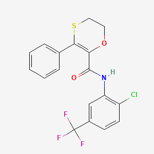 molecular formula C18H13ClF3NO2S B12186973 N-[2-chloro-5-(trifluoromethyl)phenyl]-3-phenyl-5,6-dihydro-1,4-oxathiine-2-carboxamide 