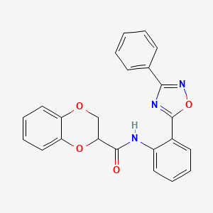 molecular formula C23H17N3O4 B12186982 1,4-Benzodioxin-2-carboxamide, 2,3-dihydro-N-[2-(3-phenyl-1,2,4-oxadiazol-5-yl)phenyl]- CAS No. 1018165-32-6