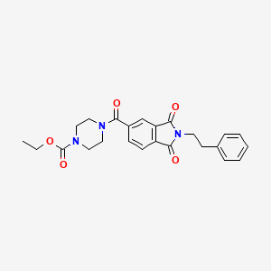 molecular formula C24H25N3O5 B12187004 ethyl 4-{[1,3-dioxo-2-(2-phenylethyl)-2,3-dihydro-1H-isoindol-5-yl]carbonyl}piperazine-1-carboxylate 