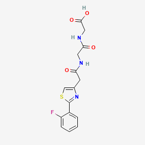 molecular formula C15H14FN3O4S B12187012 N-{[2-(2-fluorophenyl)-1,3-thiazol-4-yl]acetyl}glycylglycine 
