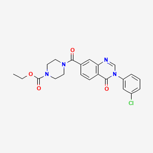 molecular formula C22H21ClN4O4 B12187013 Ethyl 4-{[3-(3-chlorophenyl)-4-oxo-3,4-dihydroquinazolin-7-yl]carbonyl}piperazine-1-carboxylate 